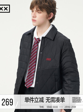 INXX轻薄防寒小翻领刺绣夹克棉服休闲简约百搭外套男女同款