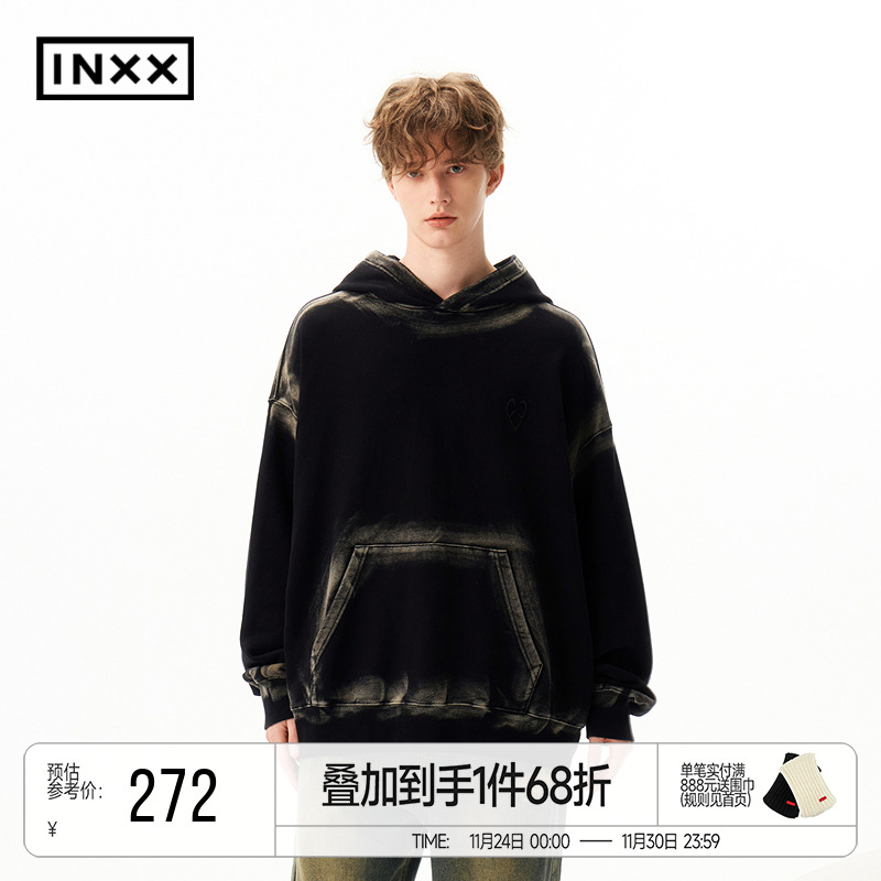 INXXAPYD潮牌新品喷马骝重工刺绣连帽卫衣男女同款APE4105188