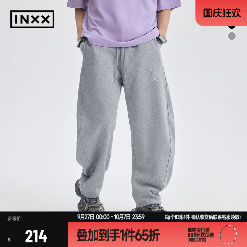 【INXX】APYD 简约美式卫裤男宽松镰刀裤运动休闲直筒针织长裤女