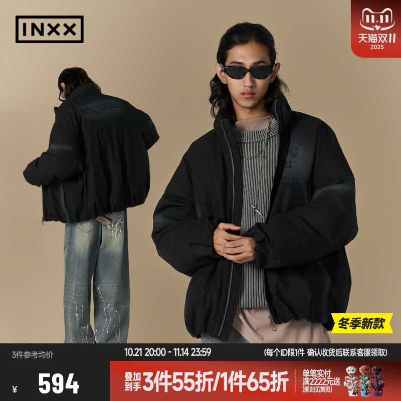 【INXX】简约休闲鸭绒短款羽绒服男女同款潮流冬季保暖夹克外套