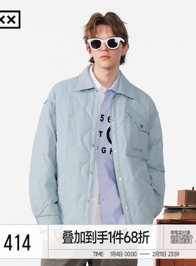 苏晓彤同款INXX Standby 工装感衬衫式羽绒服葫芦纹轻便保暖外套