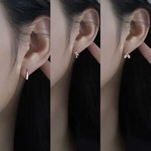 925纯银水滴形耳钉女2023年春夏新款简约百搭养耳洞抗过敏耳环