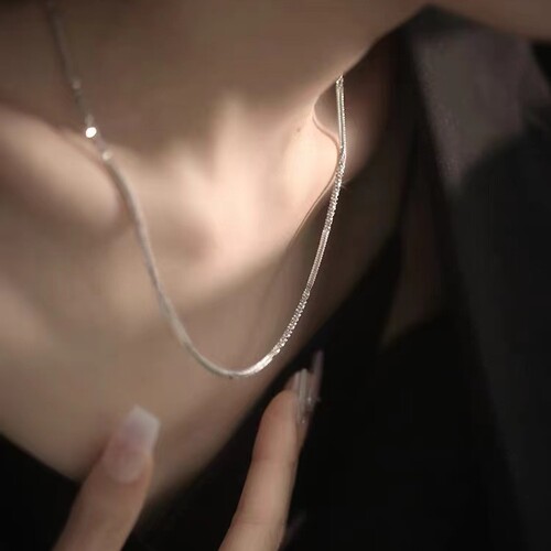925纯银女意大利菜花扭绳链