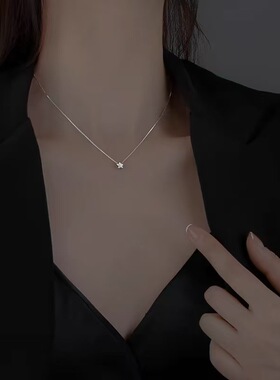 星星项链女925纯银项链女2025年新款女生锁骨链女简约气质百搭气