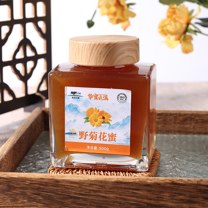 云南野菊花蜜百花结晶土蜂蜜中蜂云南特产蜂蜜纯天然天然老蜂巢