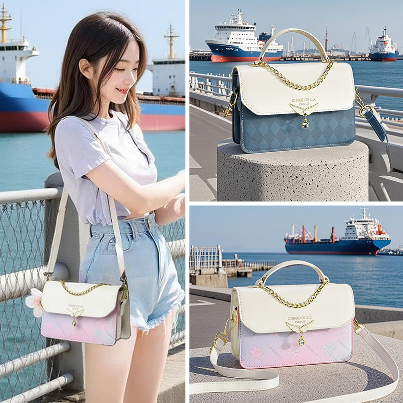 包包女包2025新款时尚小方包斜挎包送女朋友撞色单肩高级感学生包