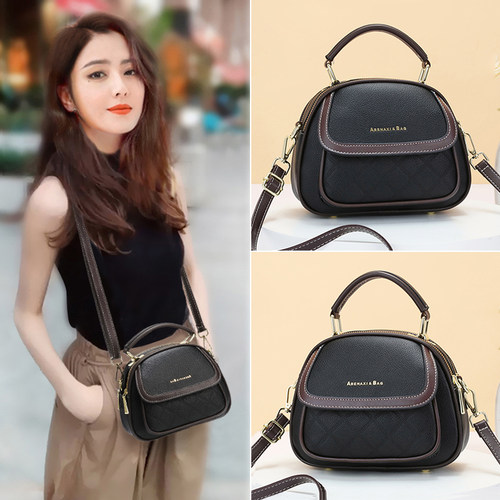 小圆包简约百搭单肩手提包软皮