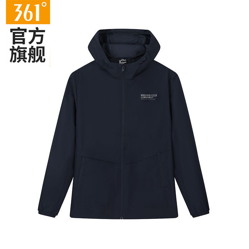 361男装运动外套防风训练连帽