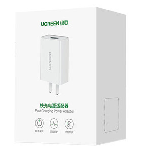 绿联40406充电头QC3.0+FCP（双兼容）18W快充头白色单口USB充电器CD122