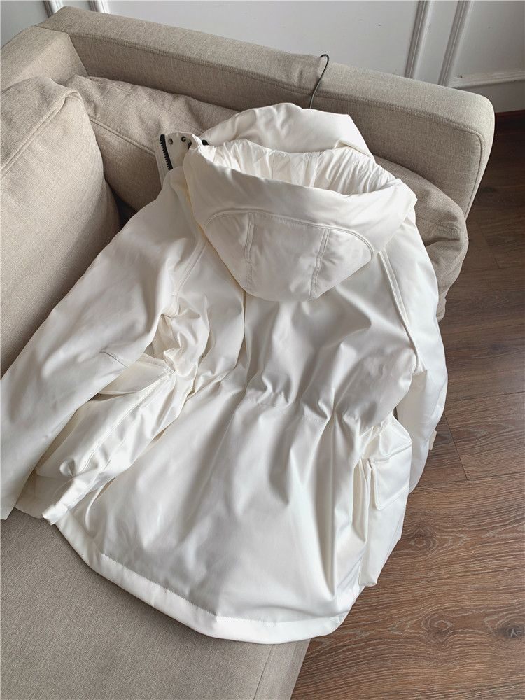 撤柜断码甩货白色2025鸭绒气质冲锋衣收腰休闲机能风防水羽绒服女,女装/女士精品,羽绒服,淘宝优惠券,粉丝福利购,淘宝优惠卷