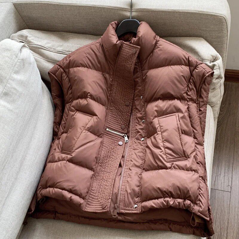 断码甩货加厚2025冬新款茧型韩版宽松羽绒服马甲羽绒背心