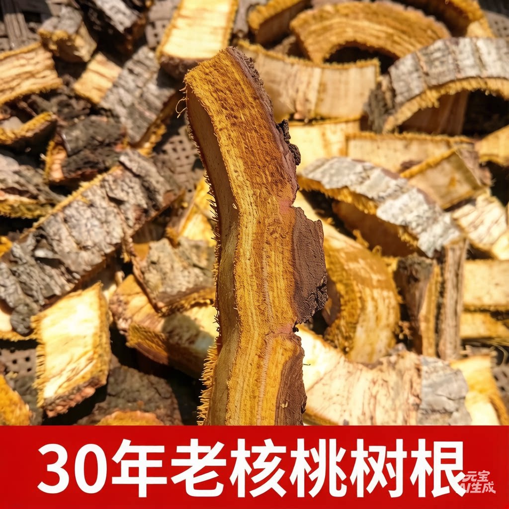 野生核桃树皮 山核桃老树 核桃树根晒干中药材 核桃树枝新鲜包邮