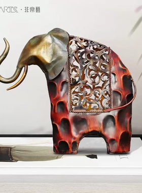 TOOARTS编织马大象长颈鹿工艺品创意家居装饰样板房礼品动物摆件