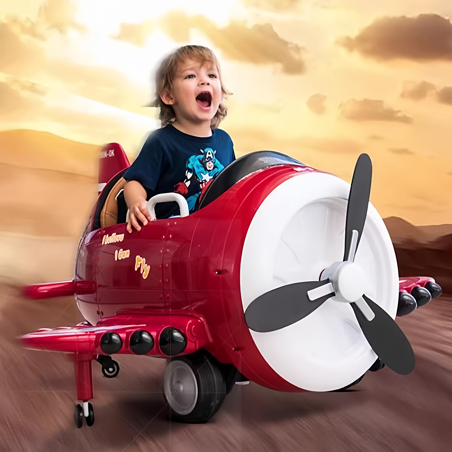 婴幼儿童电动车四轮宝宝汽车男女小孩玩具车可坐人带遥控飞机童车