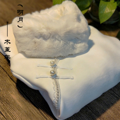 [清仓]秋冬款旗袍少女粉色白色加厚加绒复古改良日常修身连衣裙