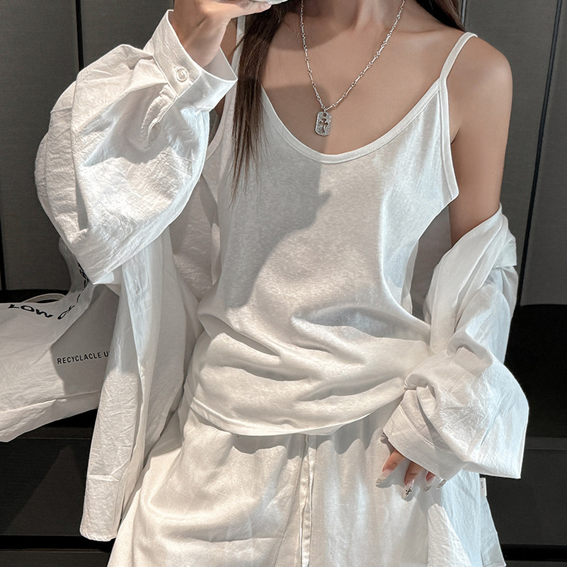 2025夏薄款棉麻吊带背心通勤上衣