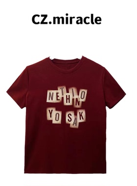 【欧货精品T】精梳棉高温烫钻字母印花金属标短袖上衣JZ-38845