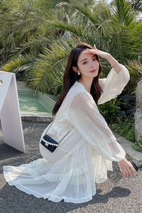 [新款]設(shè)計(jì)感V領(lǐng)長(zhǎng)款連衣裙 2280p125 k178圖片