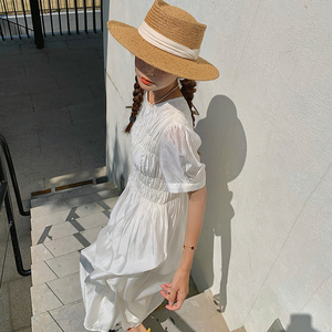 法式超好看天丝连衣裙女夏轻奢高级感气质绝美宽松显瘦莱赛尔裙子图片
