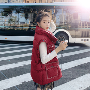 双11主推新年红短款服袖子可拆变马甲夹克011-930-P140K208图片