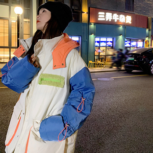 【标90绒】大货已下 个性撞色潮牌男女情侣羽绒服2268p295 k438图片