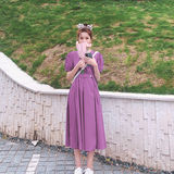 2023年档口现货，数据好长裙纯色法式复古连衣裙过膝895-p85k138，女装连衣裙，Mushroom