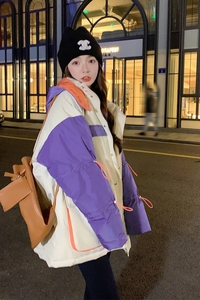 【新款】大货已下标90绒情侣款撞色羽绒服2268p295 k438图片