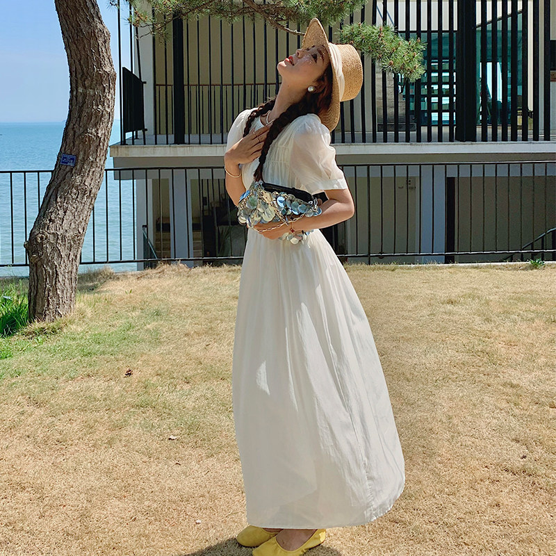 法式超好看天丝连衣裙女夏轻奢高级感气质绝美宽松显瘦莱赛尔裙子,女装连衣裙,Mushroom