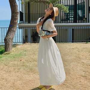 法式超好看天丝连衣裙女夏轻奢高级感气质绝美宽松显瘦莱赛尔裙子图片
