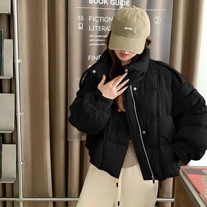韩系短款新国标90白鸭绒外套女2025冬季新款显瘦保暖加厚短羽绒服图片