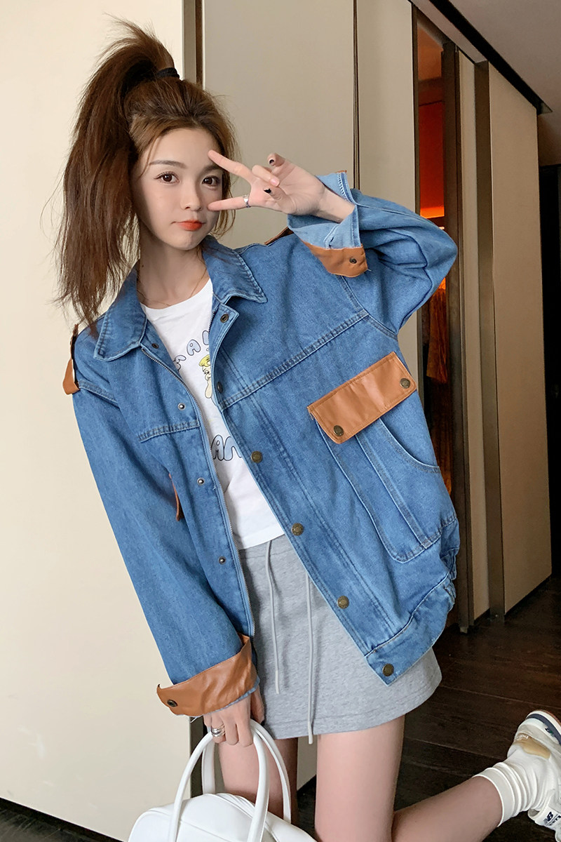 【新款】重工拼接牛仔外套2302-P140K198,女装短外套,Mushroom