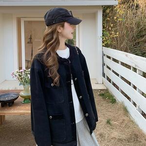 韩系chic黑色牛仔外套女春秋季2025新款高级感小个子休闲夹克上衣图片