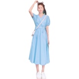 3色新增水蓝色现货，纯色法式复古连衣裙过膝895-p85k138，女装连衣裙，Mushroom