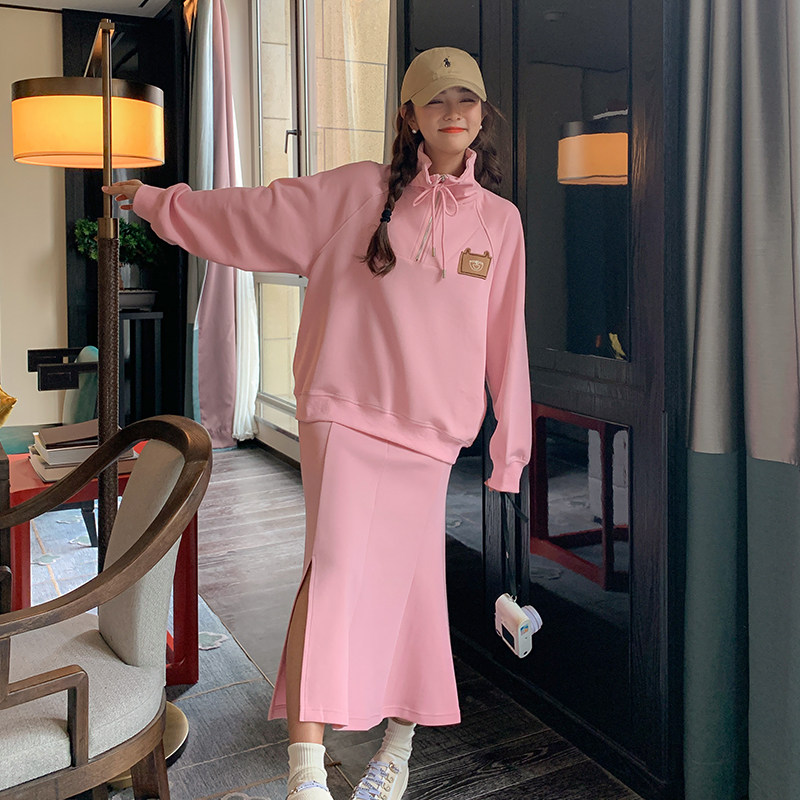 【新款】已做货小个子学院风卫衣裙套装280-2243-p140-k198，女装卫衣/绒衫，Mushroom