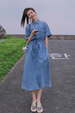 【2022新款】休闲通勤高腰牛仔裙280-2234-p110k168，女装连衣裙，Mushroom