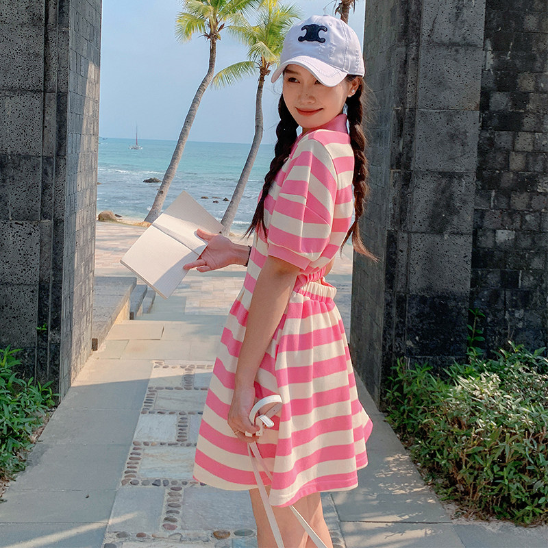 【夏新品】POLO条纹运动裙流量好搜索高连衣裙2284-P105-K158图片