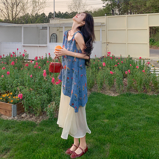 复古碎花背心连衣裙28016 夏法式 P140K208 档口大货