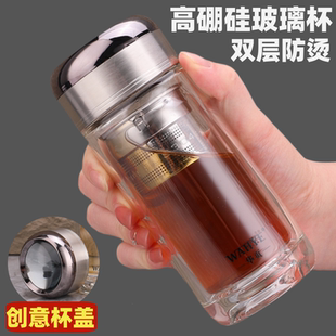 新款玻璃杯双层隔热男女高档耐热水杯透明家用300ML泡茶杯子车载