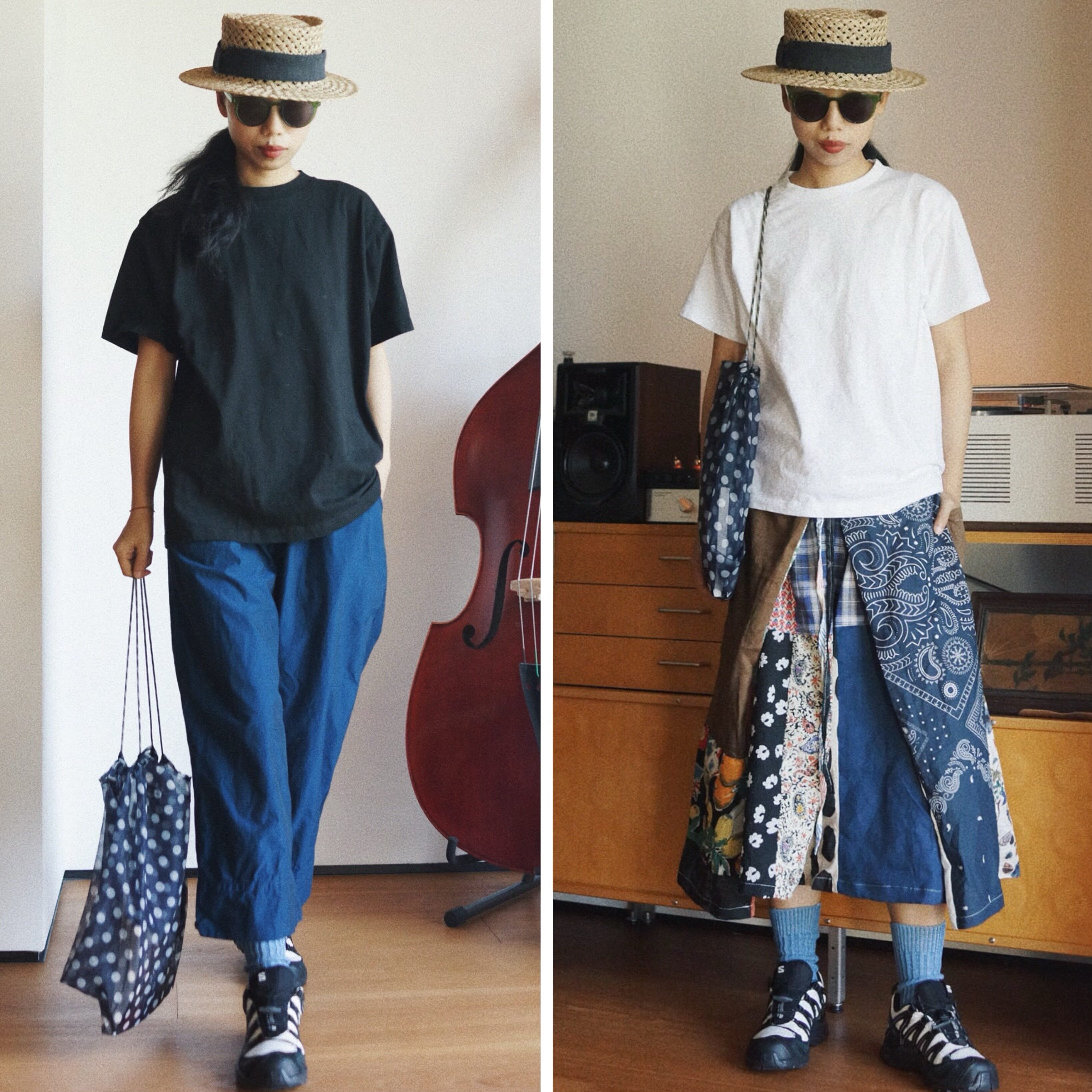 【时舟】夏季经典简约 黑白纯棉 圆领短袖T恤 亲子男女款百搭复古