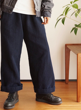 【时舟】indigo 植物蓝靛染 重磅出口剑道服面料 冬季休闲直筒裤