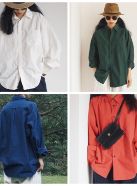 【时舟】四色高密匹马棉 纸感棉面料 口袋款经典复古长袖衬衣