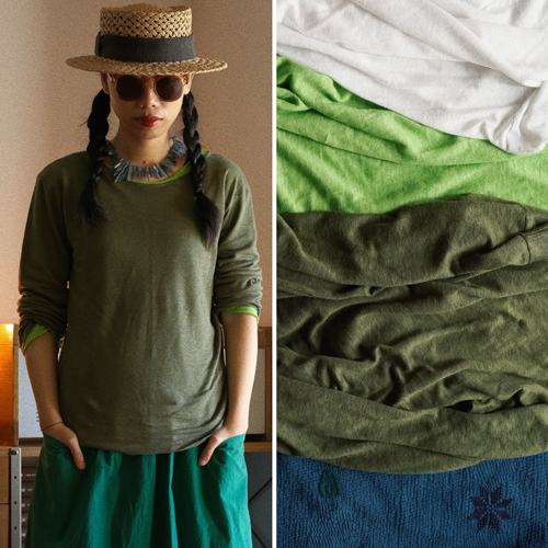 长袖中性薄亚麻春夏透气卷边