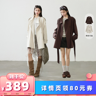 猫酱紫 衣橱直播间 一手长立领气质廓形风衣 所有女生