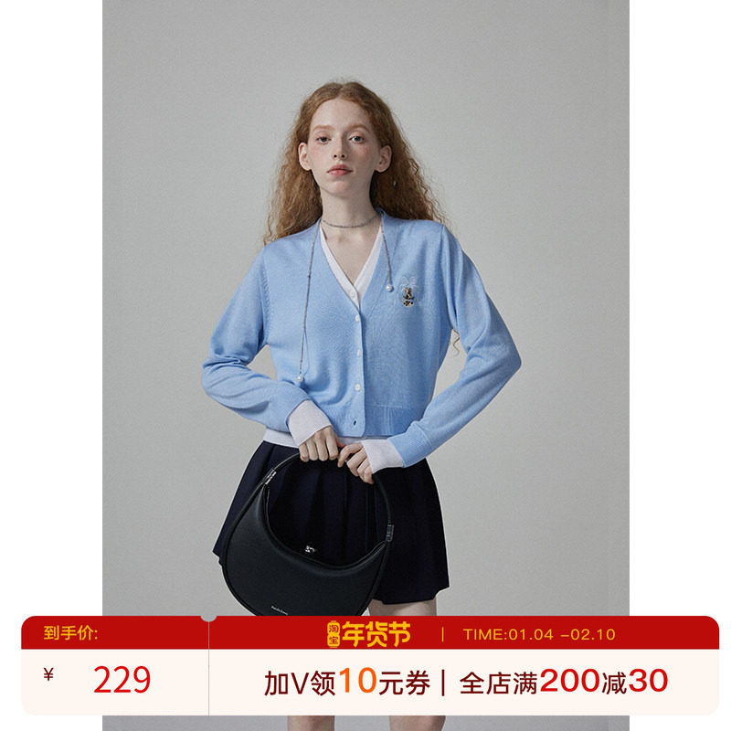 猫酱紫假两件针织开衫/蓬蓬裙/牛仔裤,女装/女士精品,毛针织衫,淘宝优惠券,粉丝福利购,淘宝优惠卷