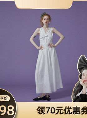 【柒柒Moon直播间】猫酱紫 玫瑰花连衣裙女夏好看裙子温柔风长裙