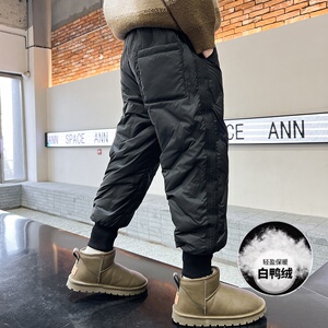 男童羽绒裤秋冬装新款大童加厚保暖裤儿童裤子棉裤一条过冬外穿潮