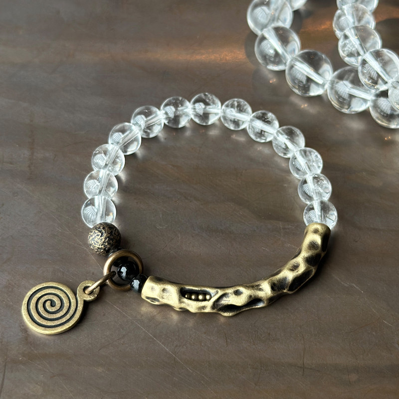 原创复古透明白水晶手链女生 文艺气质民族风气质手串 新中式饰品,饰品/流行首饰/时尚饰品新,手链,淘宝优惠券,粉丝福利购,淘宝优惠卷