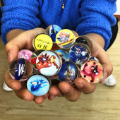 怀旧蹦蹦球动漫弹力球儿童橡胶球玩具跳跳球字母水果纸卡益智玩具