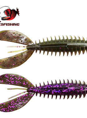 ESFISHING虾蟹型路亚软饵软虫Chunk Craw11厘米10克打黑微物