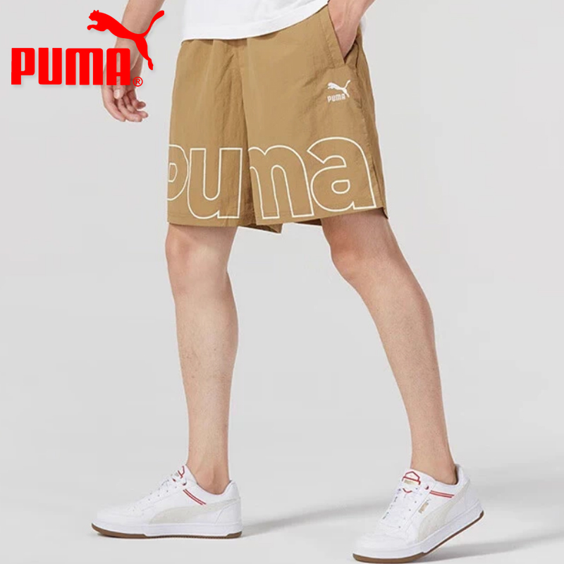 puma卡其色大裤衩 冰丝短裤男夏薄款速干五分裤彪马宽松跑步裤子